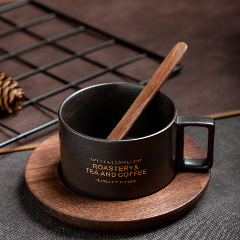 Taza de café americana con taza de nuez, taza de cerámica, taza de cerámica, regalo de mano