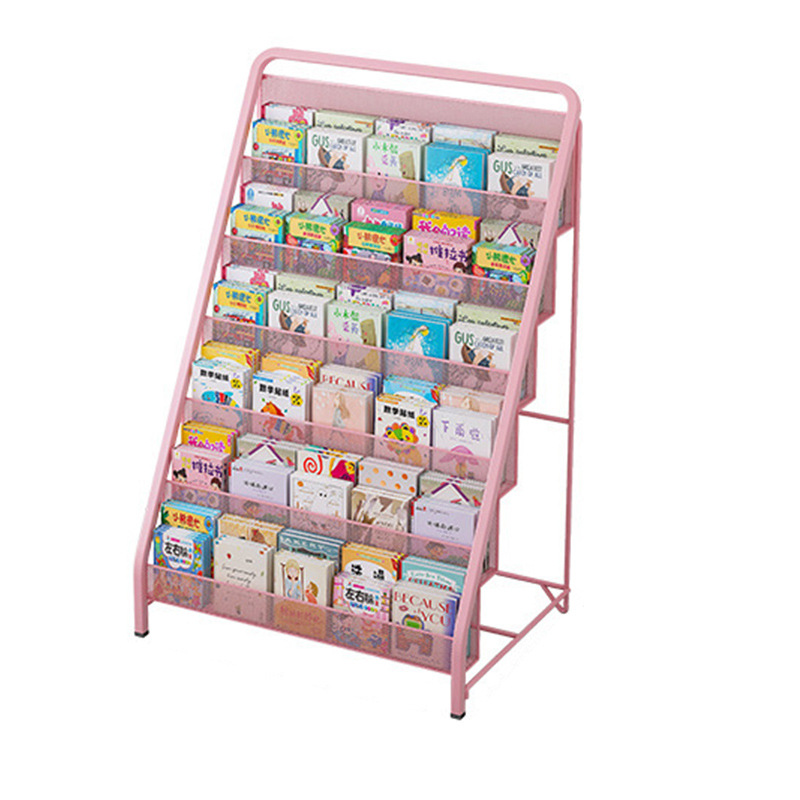Estante de libro de imágenes para bebés Estante de libros para niños Estante de revistas para el hogar Estante de libros de hierro simple Estante de almacenamiento de juguetes Periódico de libros