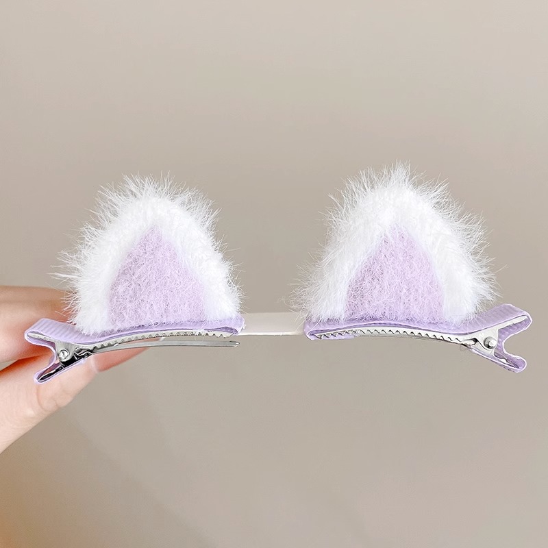 Orejas de gato lindo para niños horquilla de otoño para niñas clip de cierre de horquilla roto clip superior tridimensional tocado de horquilla de tamaño pequeño