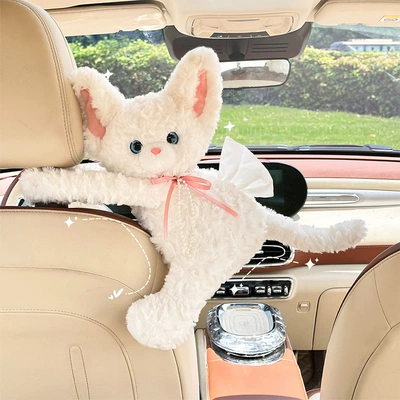 tissue hanging bag cute cat | Car tissue box/set