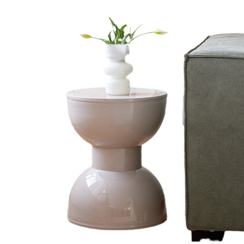 Taburete de plástico doméstico nórdico, taburete de comedor de viento crema, taburete de mesa de té, taburete redondo creativo, taburete de zapatos en la puerta