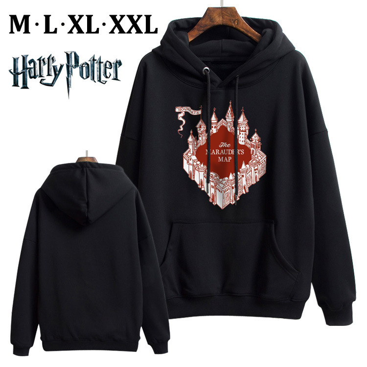 Harry Potter peripheral creative printed sweater autumn and winter men's and women's warm thickened fleece-lined casual trendy pullover