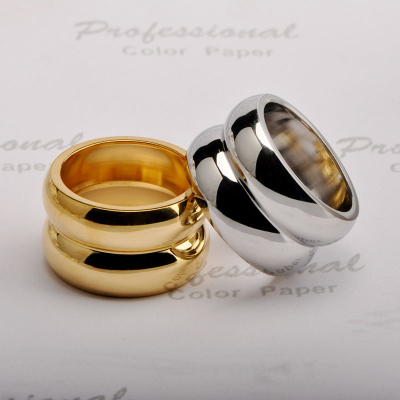 2025 Spring and Summer Season Women'S Gender PVD Coated Real Gold Plated Solid Color Stainless Steel Simple Style Waterproof Non Tarnish Rings
