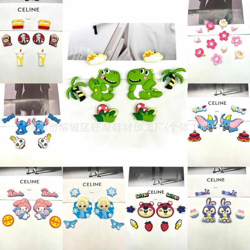 Cross-Border Clogs, Flower Shoe Buckles, Cross Creative Cute Cartoon Pva Soft Rubber Accessories, Detachable Shoe Accessories and Accessories