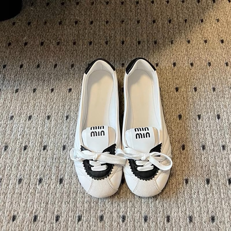 양가죽 버전 ~ 정품 가죽 빵 신발 여성용 플랫 슬립 온 라운드 헤드 메리 제인 여성 신발 캐주얼 운동화