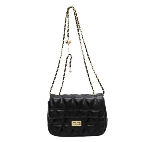 2024 New High-Quality Texture Diamond Chain Strap Women's Bag Simple Korean Style Single Shoulder Bag Fashion Trend Crossbody Small Square Bag