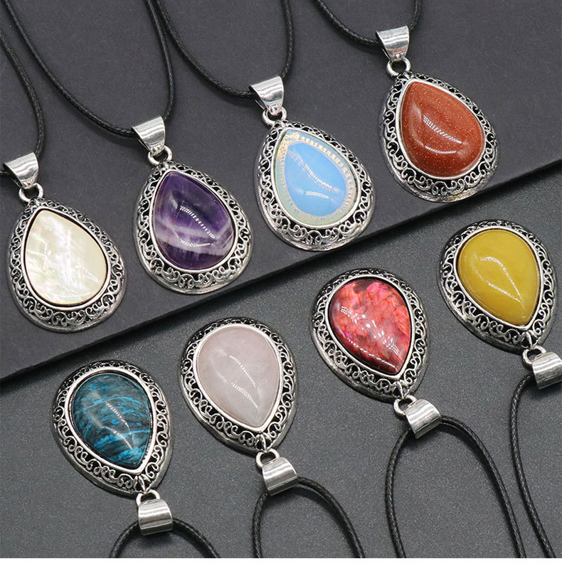 Retro Water Droplets Crystal Agate Wholesale Charms display picture 1