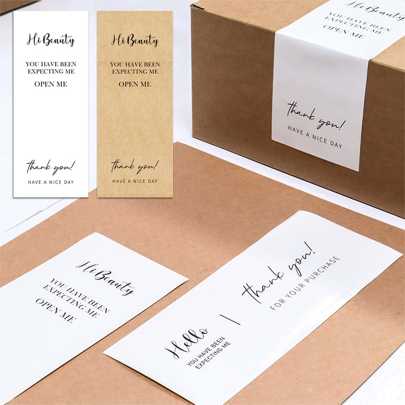 50 stickers/pack White simple thank you stickers gift box sealing stickers packaging decoration self-adhesive label takeaway Express