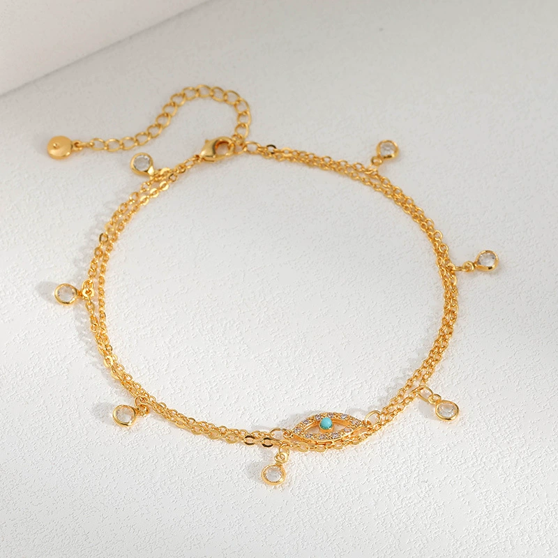 Small design accessory, zirconium, chain, ankle bracelet, Amazon, 18 carat white gold, wholesale