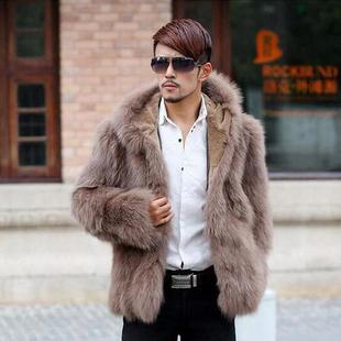 AliExpress new men's fur coat European and American plus size hooded fox fur coat coat autumn and winter men's wholesale