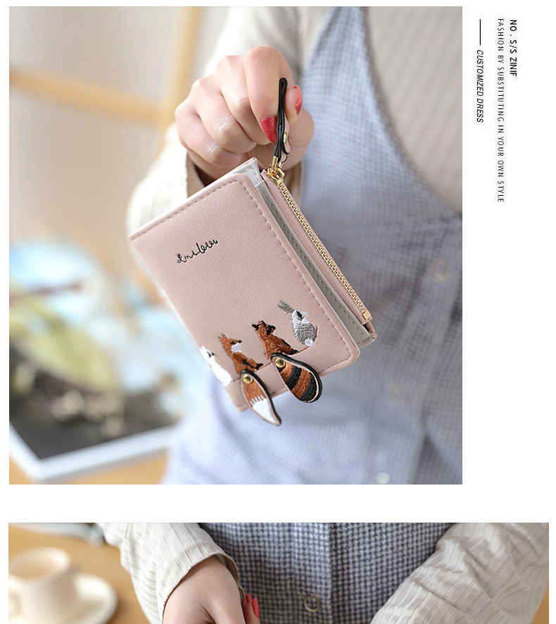 70g Weight Fashion Animal Square Zipper Buckle Small Wallet
