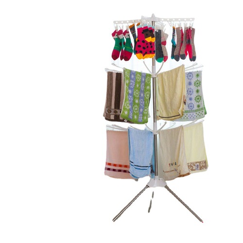 Baby clothes drying rack, baby diaper rack, towel rack, stainless steel floor-standing folding drying rack, balcony rotating clothes drying tree
