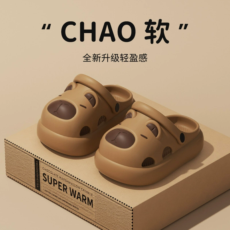 Kapibala Croc Shoes, женская летняя верхняя одежда, милые нескользящие сандалии Baotou на толстой подошве с героями мультфильмов для родителей и детей для мужчин