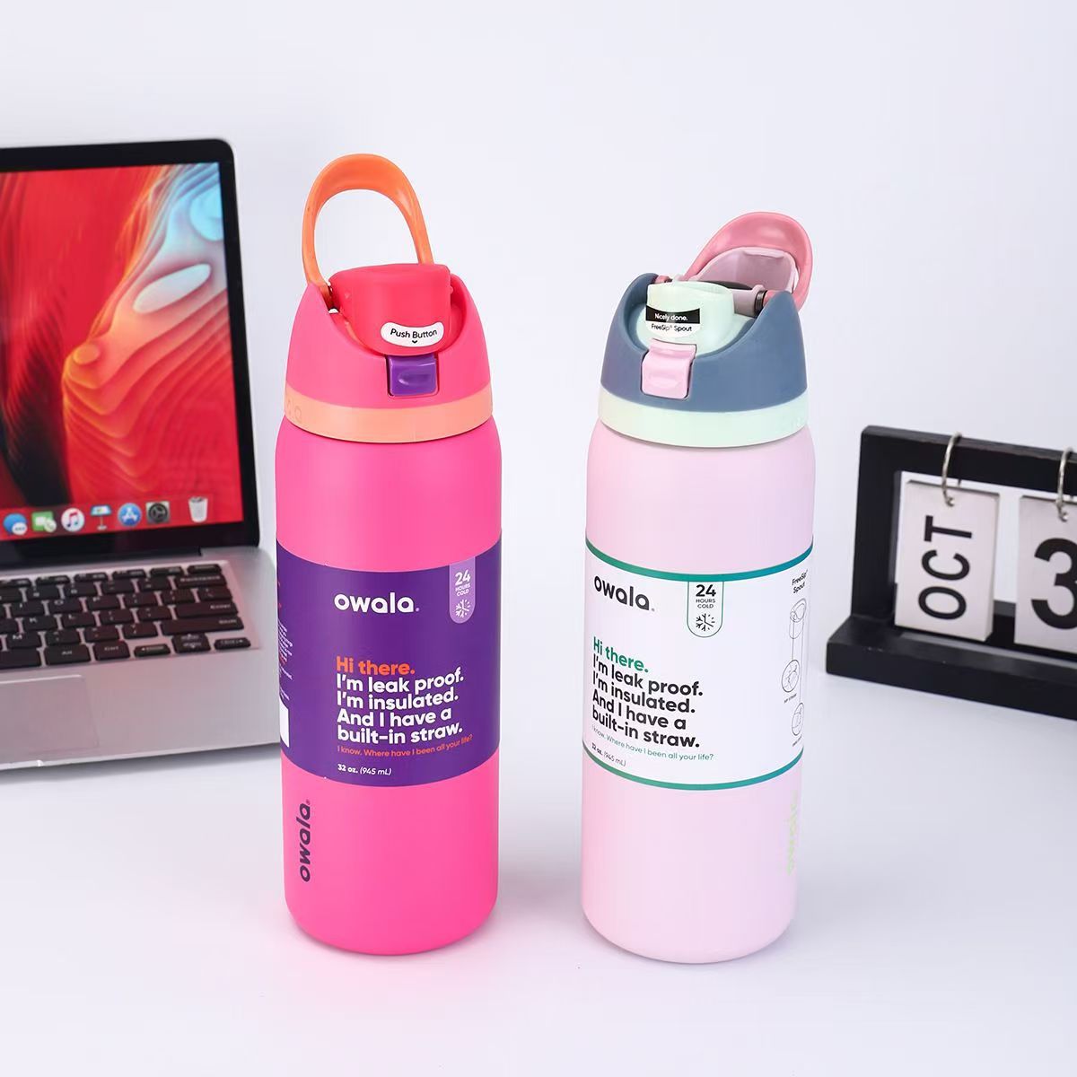 Nuevo transfronterizo Amazon explosión Owala doble vacío portátil de gran capacidad fruta 304 taza de calor en stock