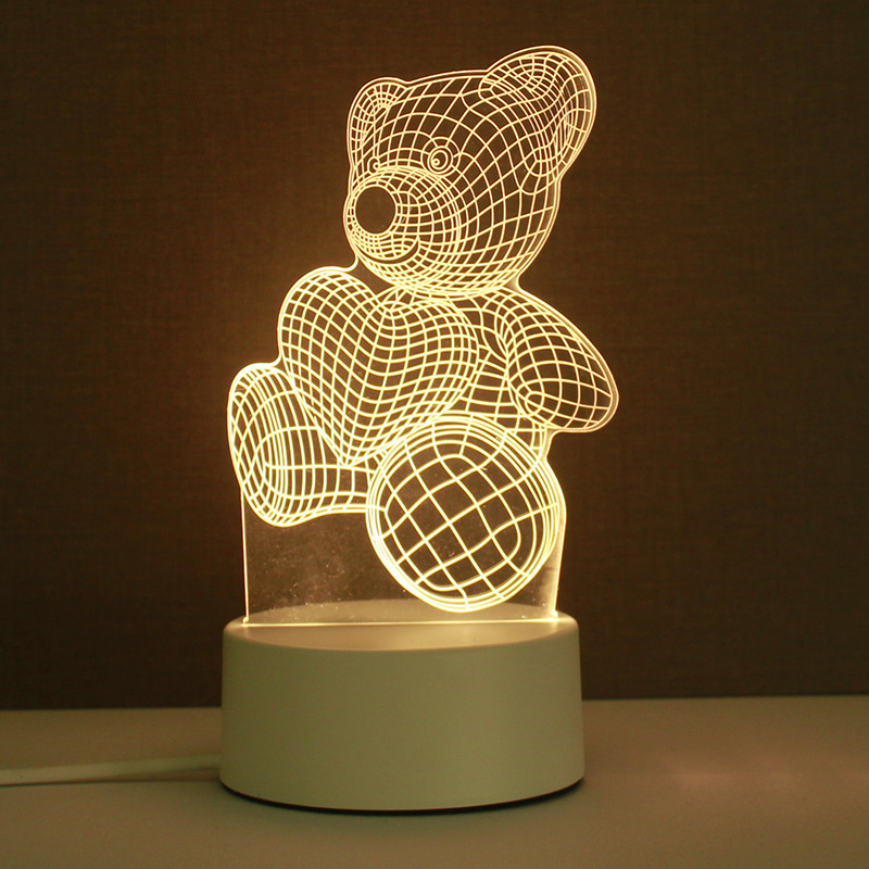 3d小夜灯卸売り来図創意プレゼント電気スタンドクロスボーダー爆金雰囲気ベッドヘッドライト定アクリル製ロゴ|undefined