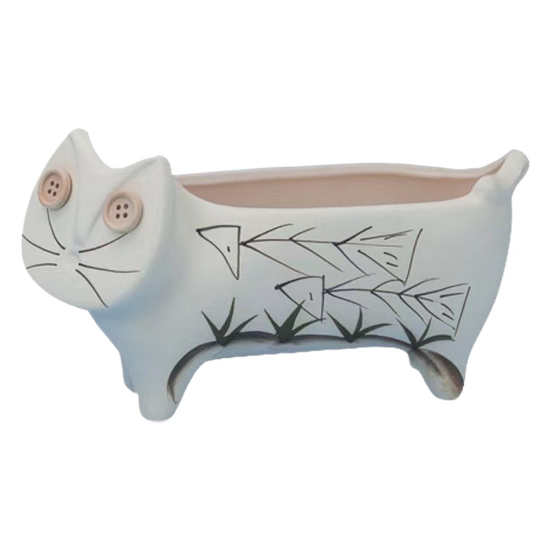 Maceta de cerámica con diseño de animales de dibujos animados al por mayor de fábrica, estilo zakka y nórdico, ideal para suculentas, transfronterizo, tamaños pequeños y medianos