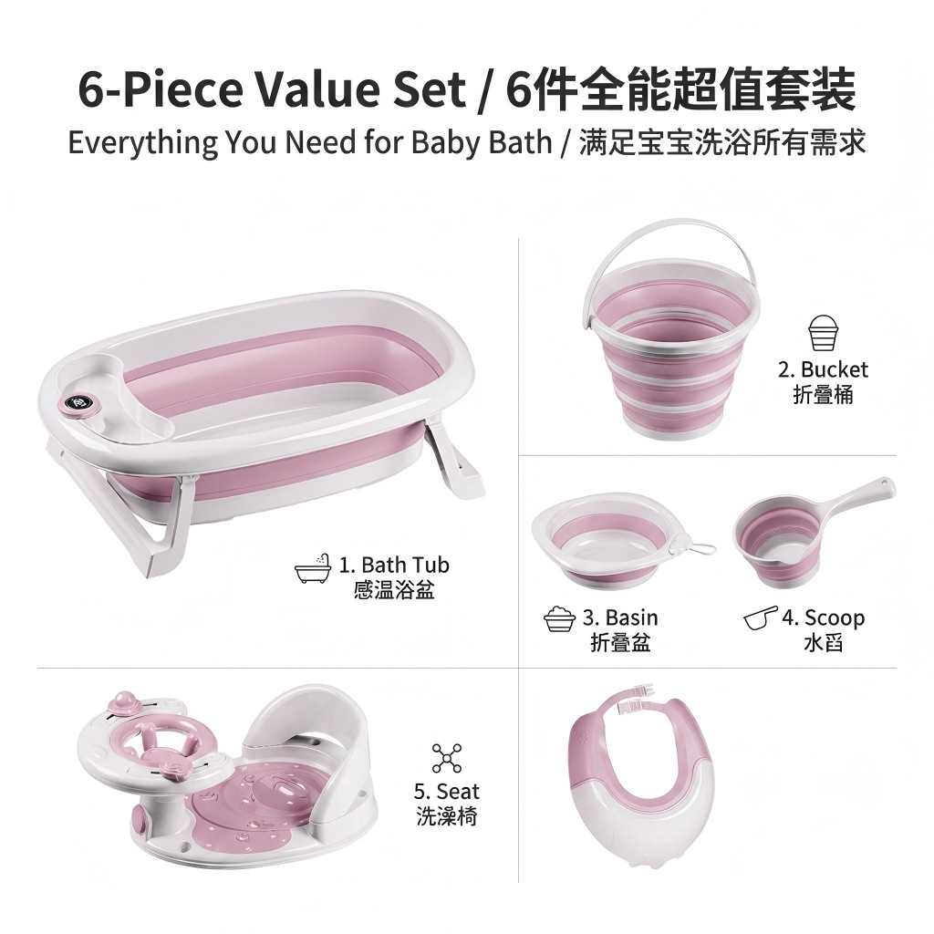 (6056) Sensor de temperatura - Set de 6 piezas rosa