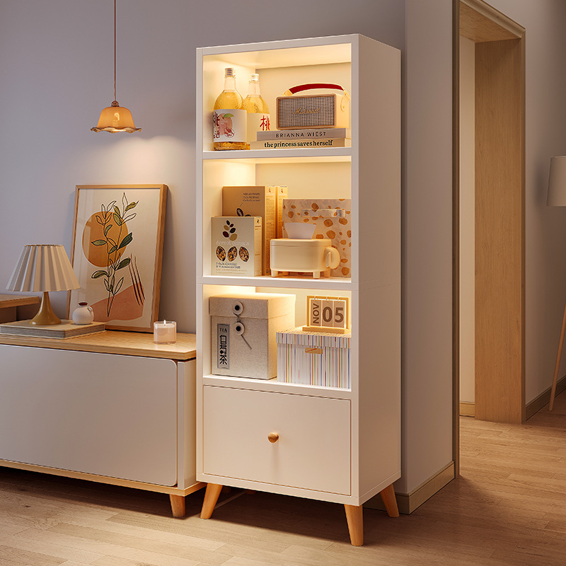 Armario de almacenamiento de varias capas junto al mueble de TV, armario de exhibición de sala de estar, estantería estrecha para el hogar, armario de almacenamiento para el dormitorio, armario de piso a techo