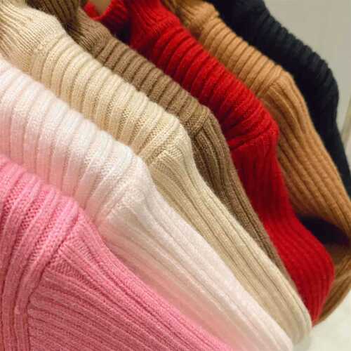 Spring, autumn and winter new girls' sweaters, stylish turtleneck solid color bottoming shirts, small and medium-sized children's fungus edge collar sweaters wholesale