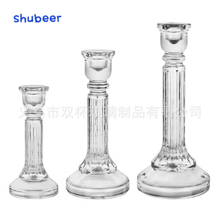 European Style Vintage Glass Candle Holder Crafts Atmosphere Restaurant High Foot Aromatherapy Candle Holder Desktop Decorations
