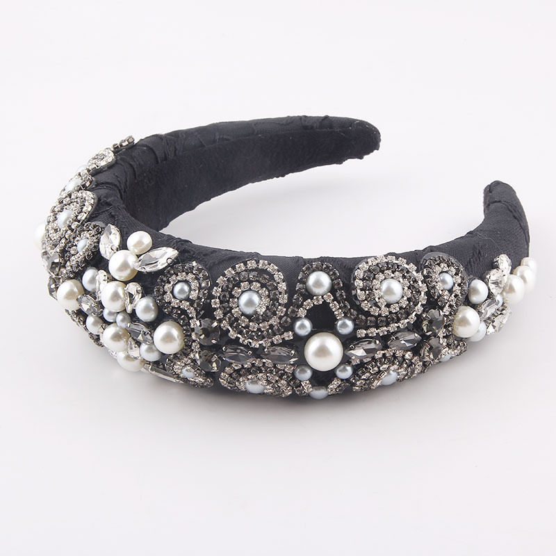 Baroque Sponge Diamond-studded Color Pearl Headband display picture 9