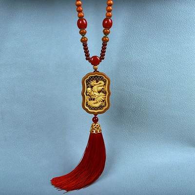 Car hanging, Hanging Decoration Chairman Mao Tag - single-dragon-playing-with-pearl-pearl-chain-style