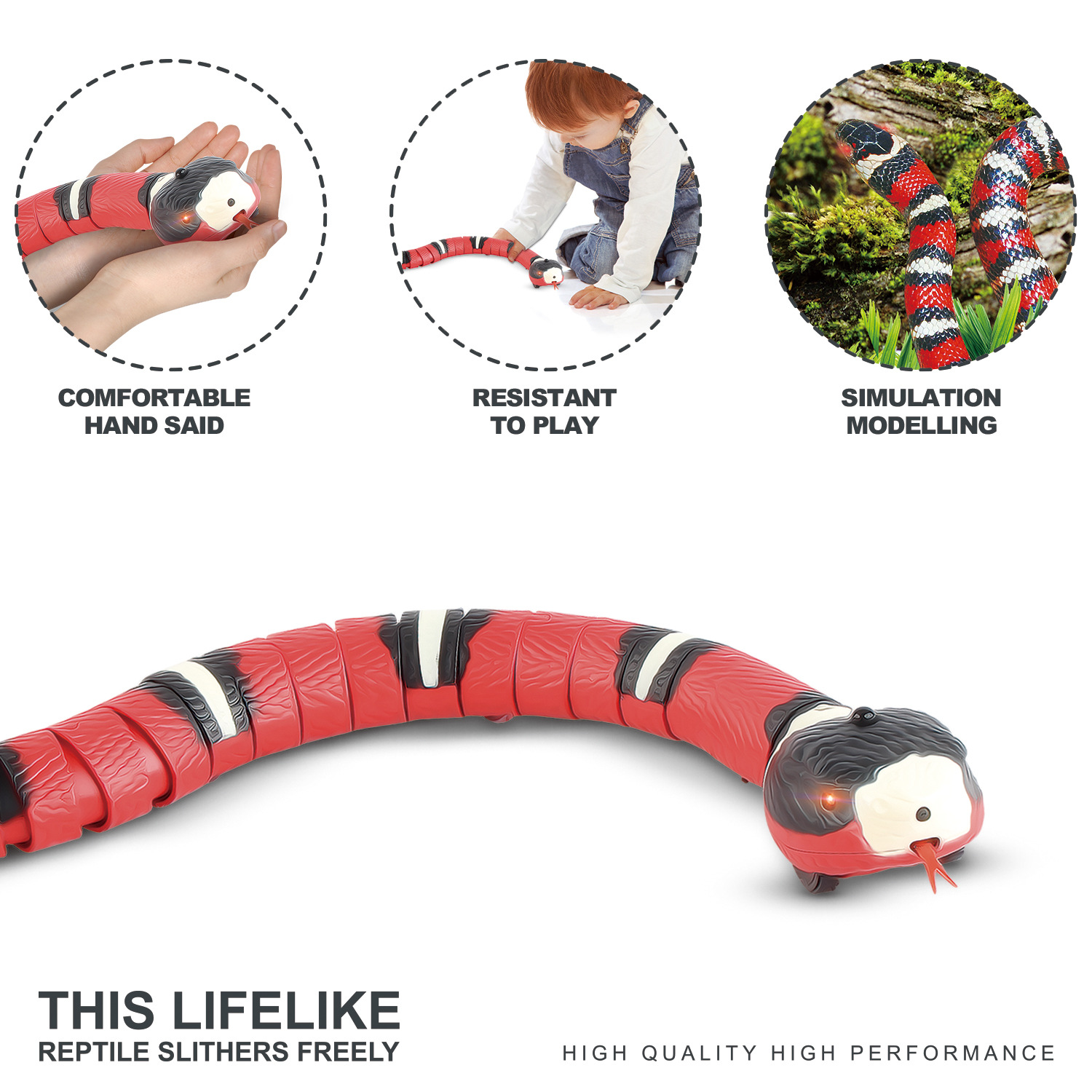 Internet celebrity Tricky Toy Snake Funny Cat Funny Dog Children Interactive Automatic Sleeping Electric Induction Snake Cross-Border Pet Supplies