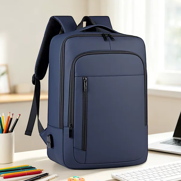 Customized business backpack with USB charging, men's laptop backpack, school bag, business casual, expandable, wholesale
