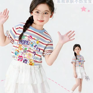 棉质儿童男女中小童2026夏季新韩版扎染满印圆领短袖恤上衣可爱