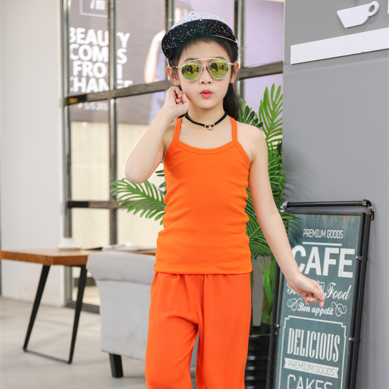 Camiseta de algodón para niños en forma de I para niñas pequeña camisola para niños ropa interior para niñas de verano