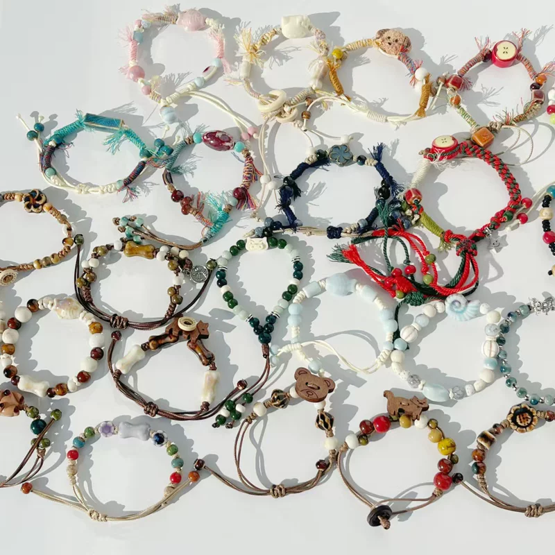 Керамическая bracelet Jingdezhen Новая китайская керамическая браслет украшение студент тибетский рукав из верёвки ручной вязки станция студенческие подарки