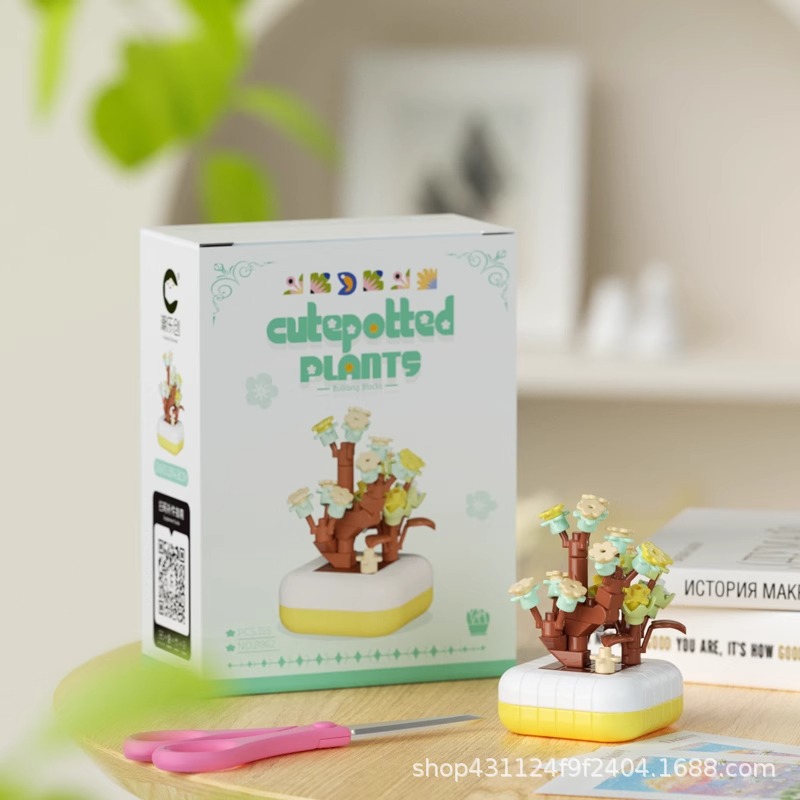 Compatible con Lego inmortal ramo de flores, juguetes de ensamblaje de plantas, adornos de claveles de girasol, regalos de año nuevo para niñas al por mayor