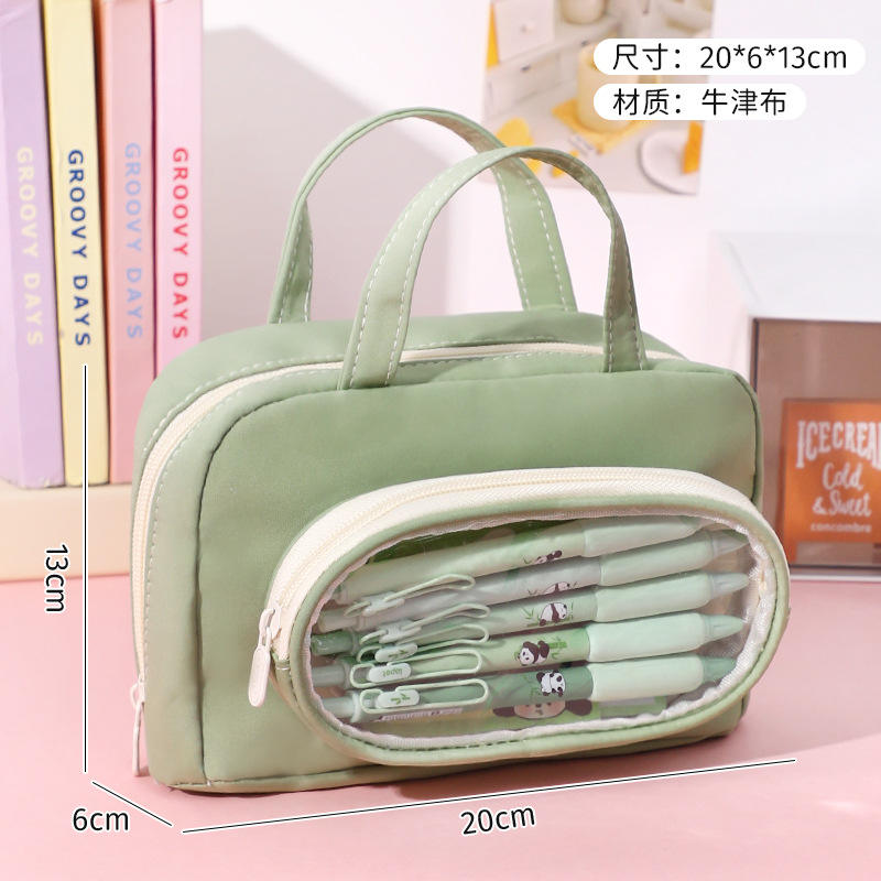 Caja de lápiz de gran capacidad de dibujos animados al por mayor bolsa de almacenamiento de caja de lápiz portátil de estudiante bolsa de cosméticos lindo caja de papelería liquidación de pérdida