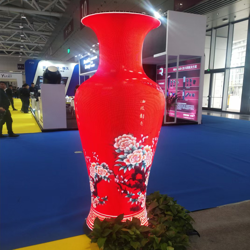 显示屏LED酒瓶喇叭球形室内全彩裸眼3D五折屏深圳厂家大屏幕高清