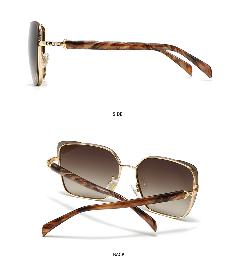 European and American Modern Retro Sunglasses High-end Women's INS Sunglasses All-match Fashionable Metal Sunglasses 5G21_voghion.com