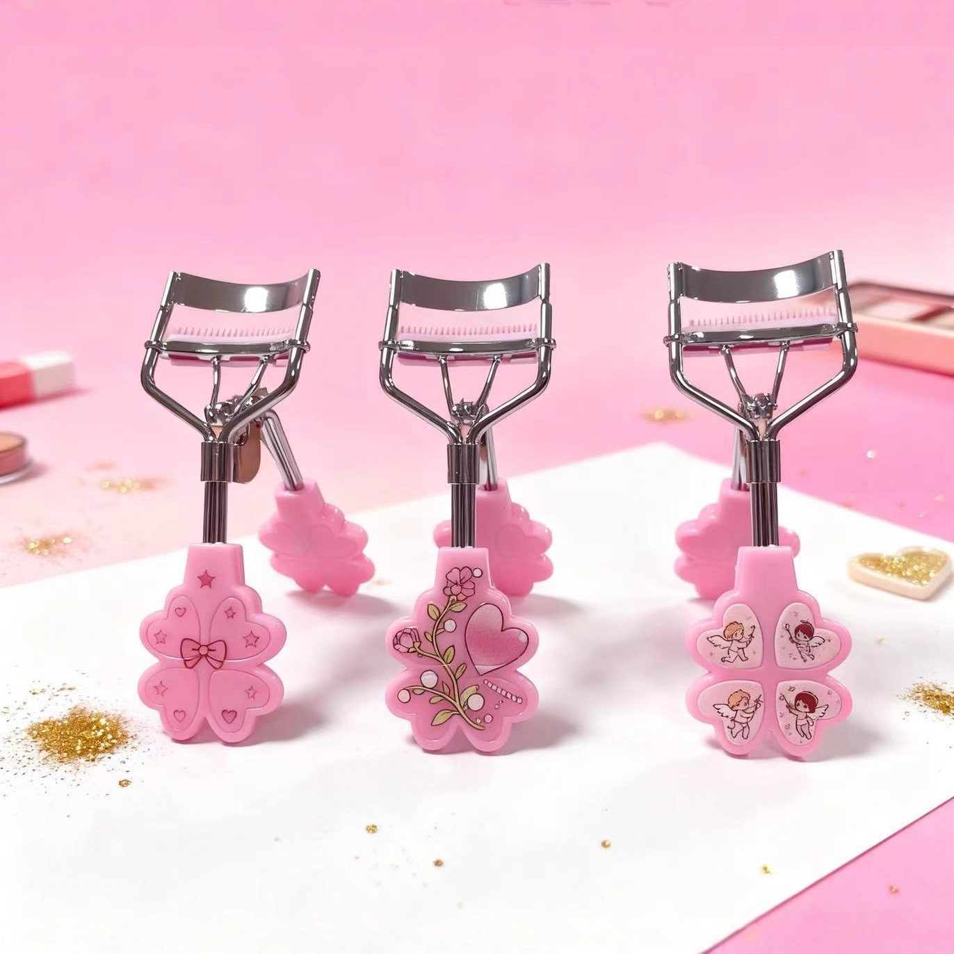 Ventas calientes de pestañas de color curl-over fijación sin clip de pestañas falsas herramientas de maquillaje transfronterizas portátiles