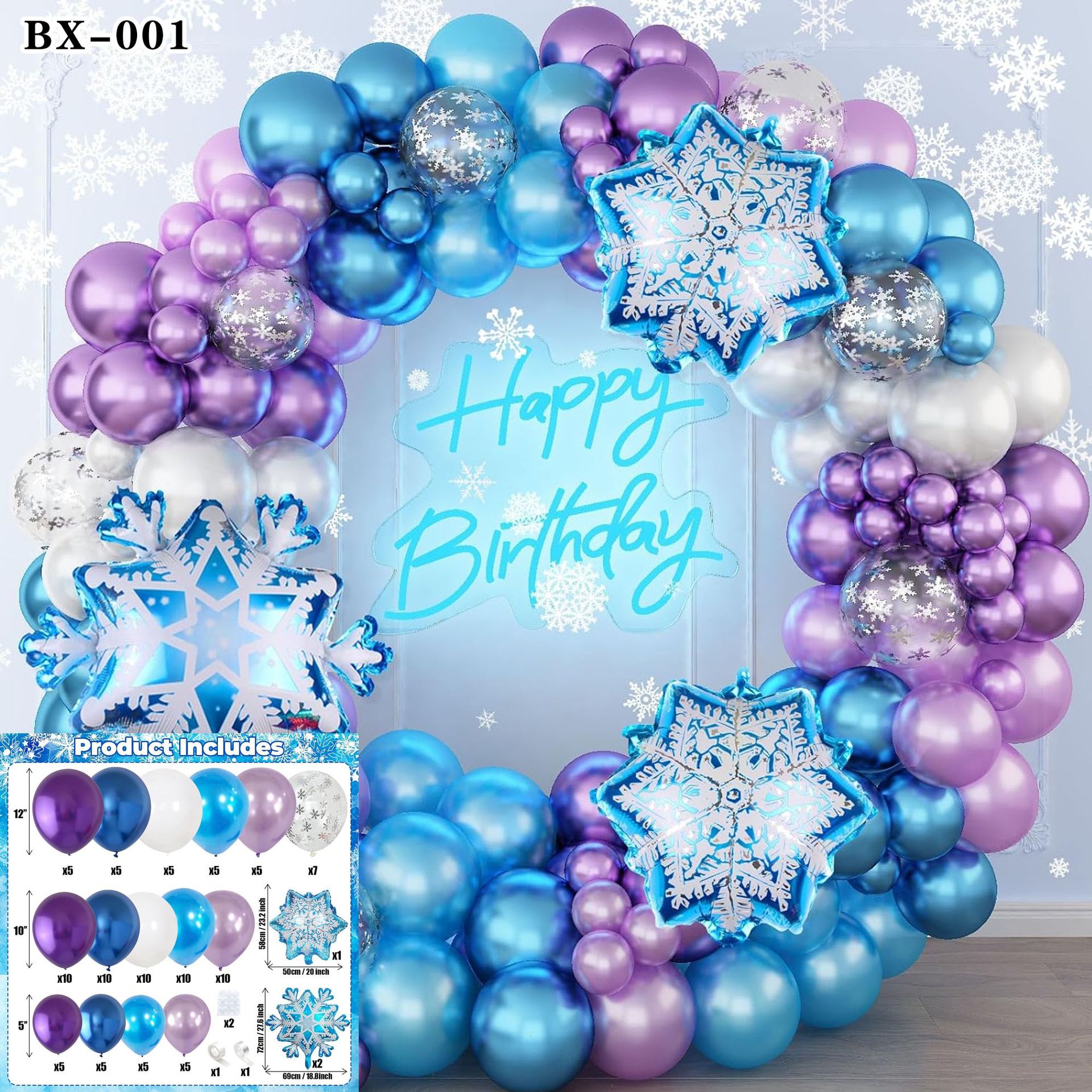 Frozen azul tema cumpleaños decoración globo traje princesa niña niños años de edad decoración escena diseño