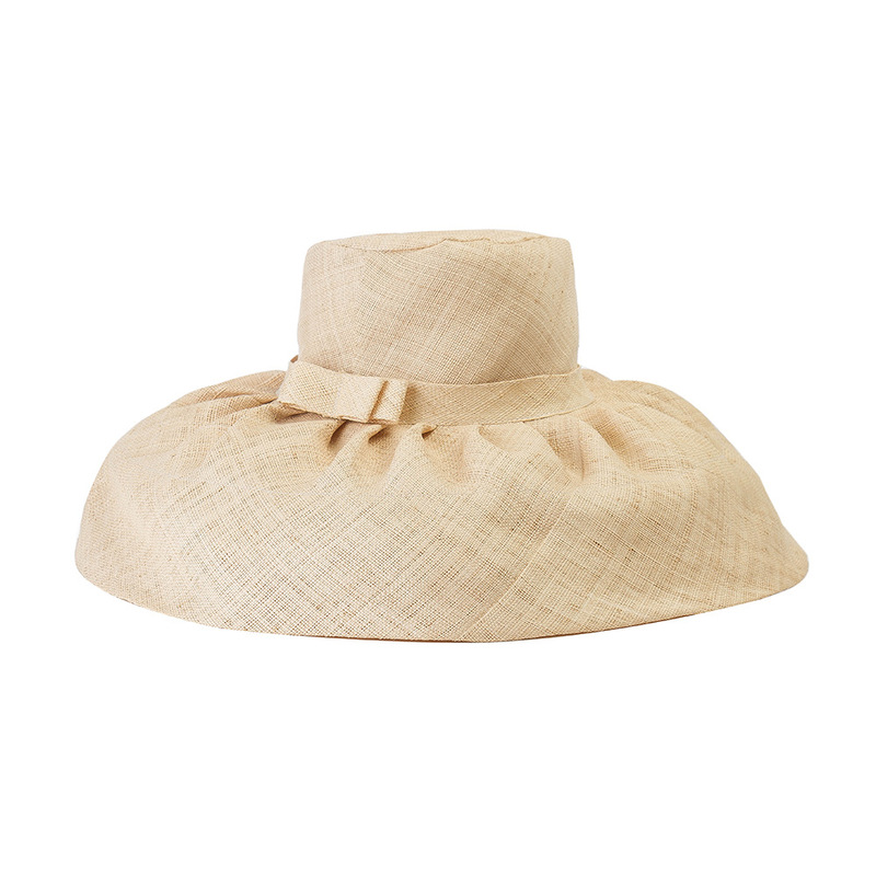European and American Retro Hepburn Style Rafi Grass Fabric Bow Brim Top Hat Celebrity Show Fashion Party Straw Hat European and American Retro Hepburn Style Rafi Grass Fabric Bow Brim Top Hat Celebrity Show Fashion Party Straw Hat