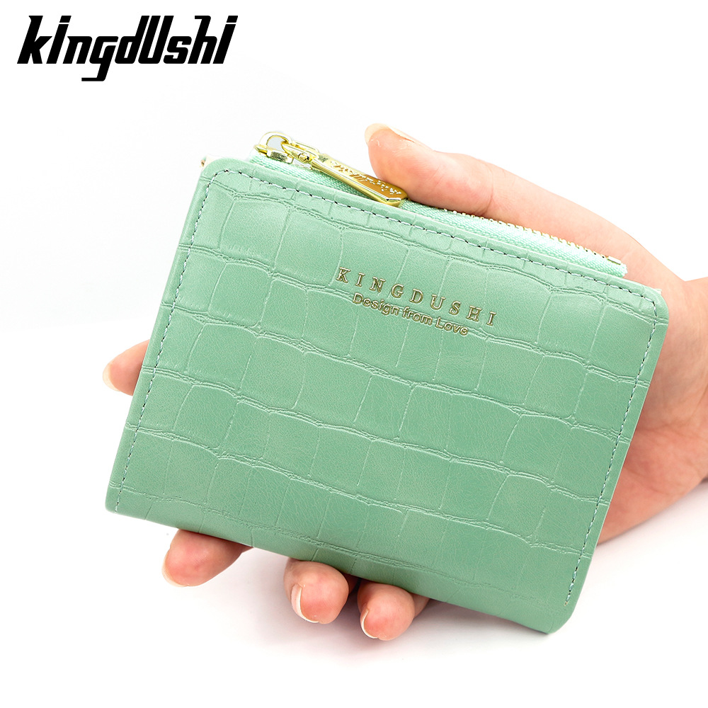 Nueva billetera de moda simple de piedra con cremallera bolso de cambio bolso de color caramelo mujer multi-tarjeta bolsa de tarjetas mayorista