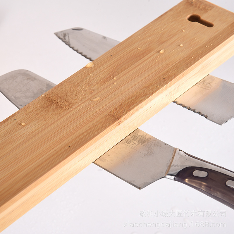 Imán cuchillo titular magnético cuchillo de cocina titular de hierro-absorción de piedra montado en la pared de bambú de madera cocina magnético cuchillo magnético almacenamiento rack lote
