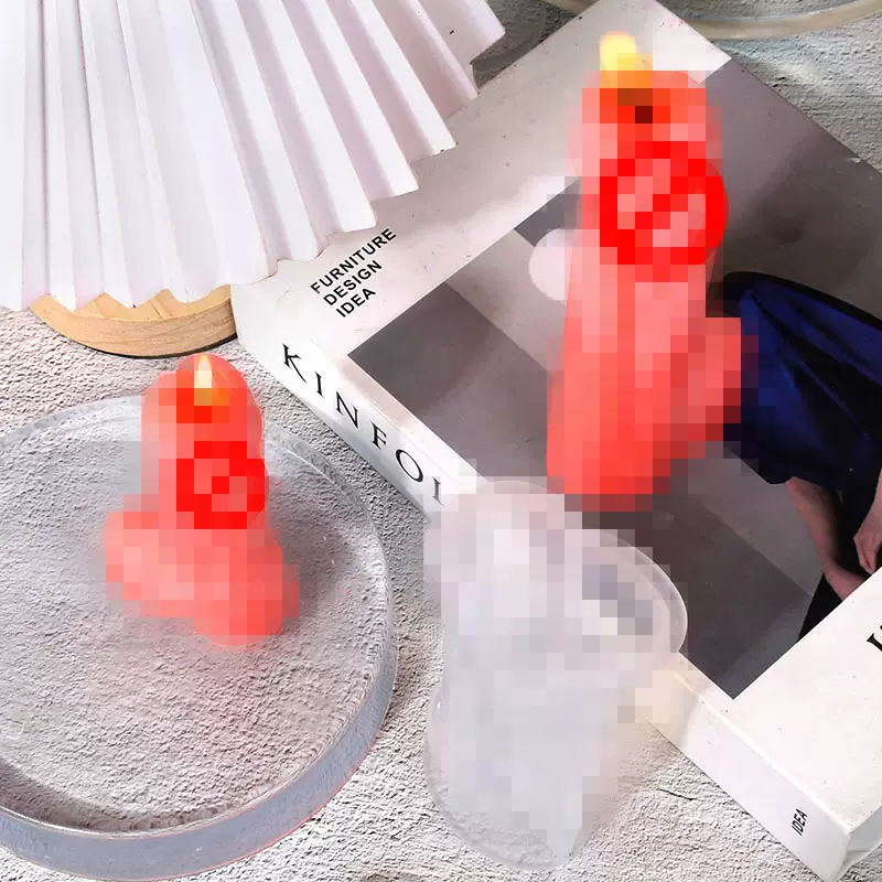 众城蜡烛模具恶搞老二丁丁烛硅胶模具镜面香烛亚马逊热销
