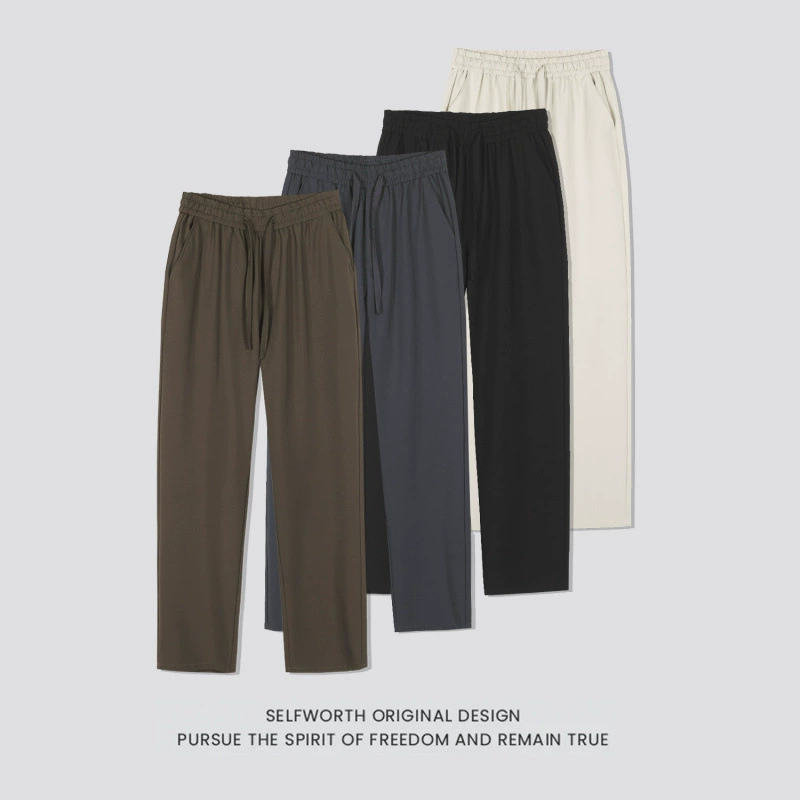 2024 новые свободные повседневные брюки мужские корейские модные дикие брюки Летние тонкие подвески широкие ноги