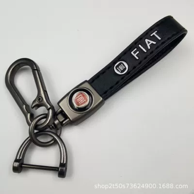 Other Automotive Exterior Supplies – Logo Leather Keychain Pendant - fiat-matt-gunmetal-lambskin-hanging-clock