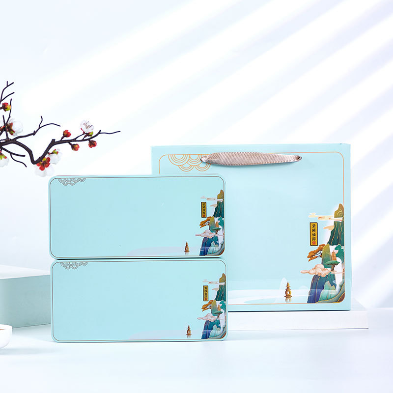 Wholesale empty tea box, rectangular tin iron box, iron osmanthus tea, red tea, Dianhong, half-pound package