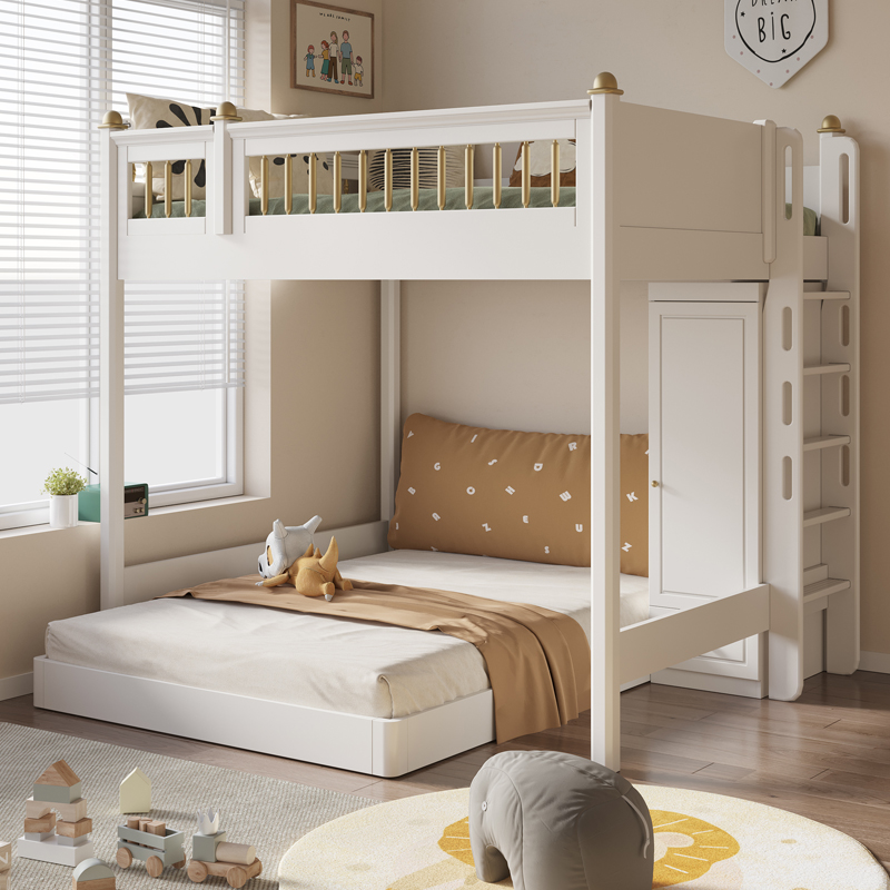 Bed and Table Combination Bed, Children's Bed, Bedroom Staggered Bunk Bed, Student Small Household Double Bunk Bed