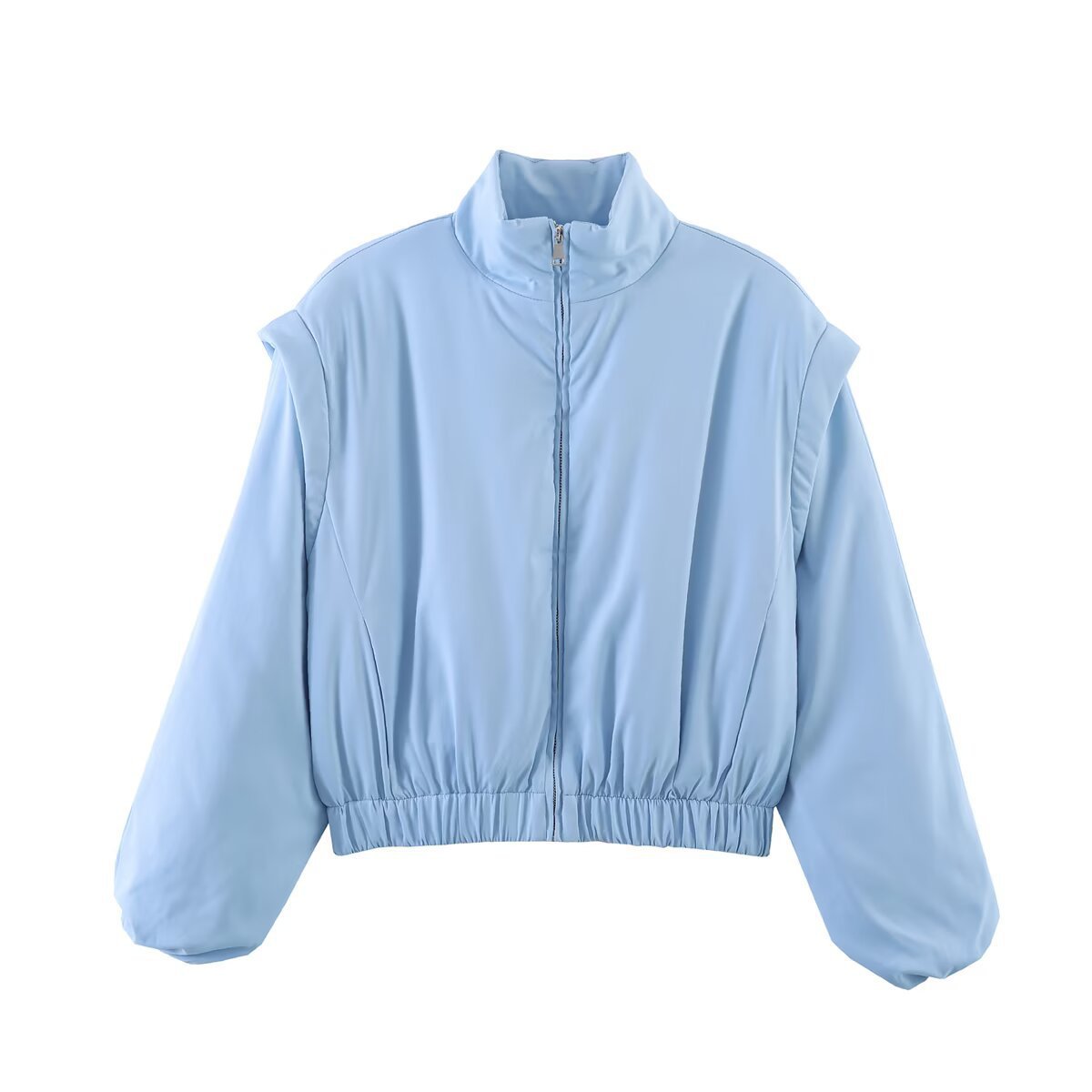 ZA comercio exterior al por mayor estilo europeo y americano moda francesa de mujer temperamento casual 5 colores hombro perfilado abrigo de algodón image 7