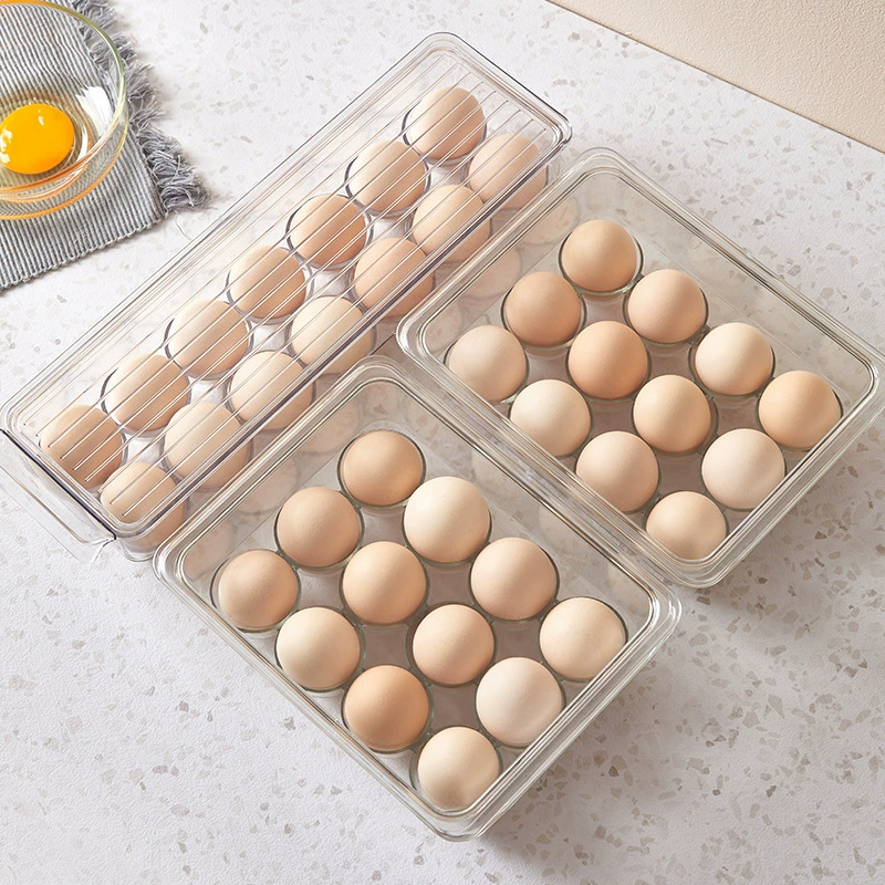 Kitchen refrigerator Put egg box Egg sting for transparent egg storage box double -layer merging egg box manufacturers wholesale