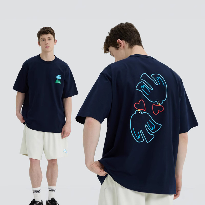 WAMENTRES25 Summer "You Be Like a Bird Fly to Your Mountain" Short Sleeve T-shirt Couple Dress Freedom Pigeon Series WAMENTRES25 Summer "You Be Like a Bird Fly to Your Mountain" Short Sleeve T-shirt Couple Dress Freedom Pigeon Series