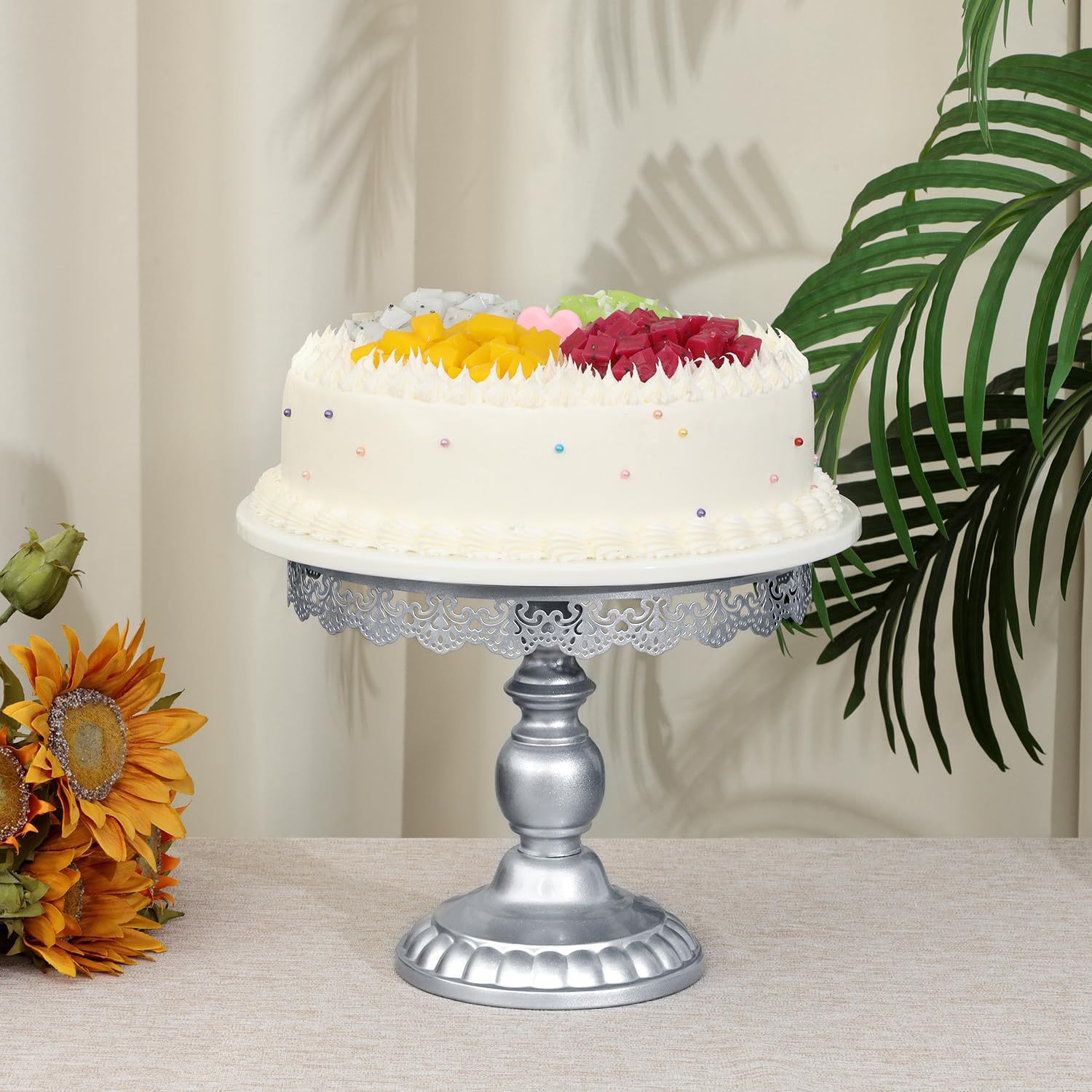 Soporte de pastel dorado de lujo ligero de estilo europeo, accesorios de fiesta de cóctel, plato de pastel, decoración, tienda de postres, juego de soporte de pastel