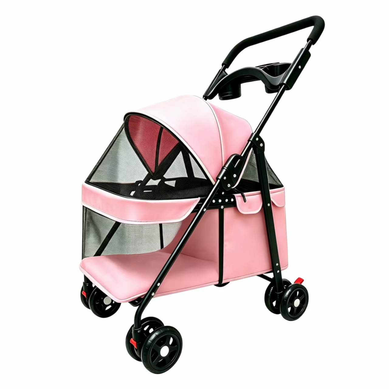 Cochecito Plegable para Mascotas de Metal, Plegable, para Exteriores